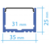 Perfil aluminio PHL43 (por metro)